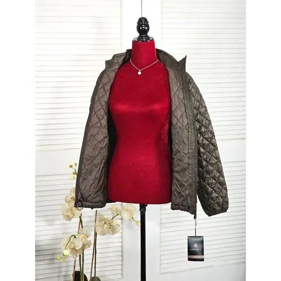 NWD Rainforest Women’s Brown Polyester Thermoluxe Puffer Jacket Size Small 1753 - Picture 7 of 14